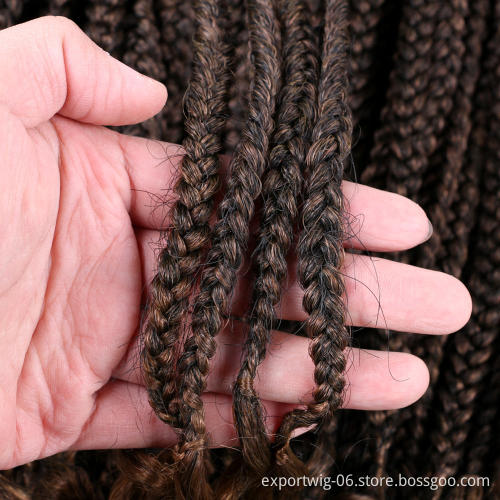 Crochet Hair Box Braids Curly Ends Ombre Synthetic Hair for Braid 24 Strands Braiding Hair Extensions